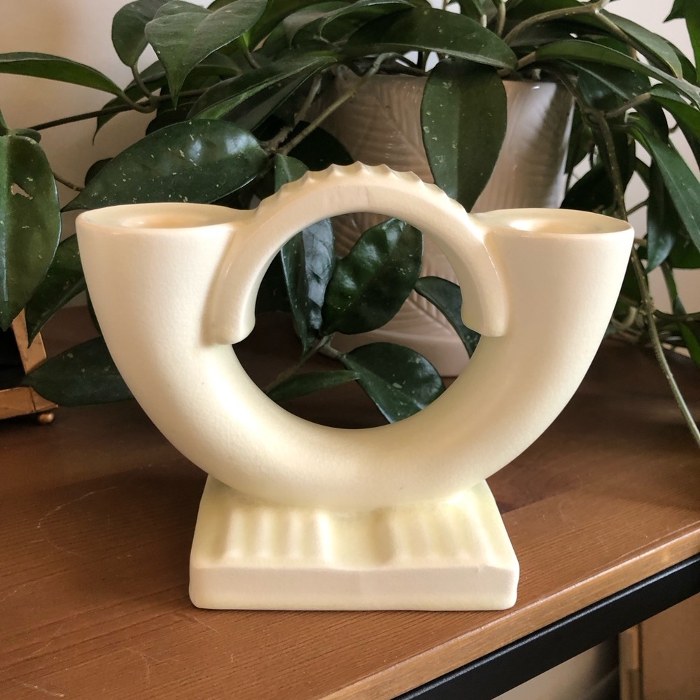 Beswick Art Deco Candle Holder Unique Quiet Luxury Cream Vintage Made in England